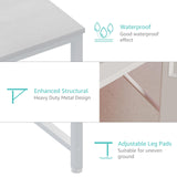 Lufeiya White Computer Desk with Power Outlet, 47 inch Teen Study Table Home Office Work Writing Gaming Desks with Charging Station Outlets Built in, White Lufeiya