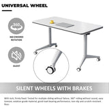 Conference Table Folding Conference Table, Modern Conference Room Table White Meeting Table Flip Top Large Mobile Training Table, Mobile Training Seminar Table for Office Classroom (6pack 63in) Lrxmastery