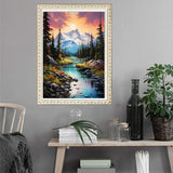 KEUASDV Diamond Painting Kits for Adults, Mountain 5D DIY Diamond Art Kits Full Drill Diamond Dots for Gift Wall Decor and Relaxation Gem Arts 12x16 inch KEUASDV