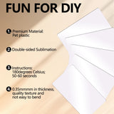 50PCS Sublimation Business Cards,3.34 x 2.12 x 0.014 Inch Blank Sublimation Card，PET Plastic Double sided Sublimation Business Cards for Color UV Print (0.35mm) (50) Cevhzoe