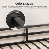 Miscoos Heavy Duty Triple Bunk Bed, Twin Over Twin Over Twin Metal Bunkbeds with Ladder, Family-Friendly for All Ages, Bedroom, No Box Spring Needed, Easy Assembly, Black Miscoos