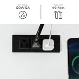 HOOBRO Kitchen Island with Power Outlet, Kitchen Storage Island with Spice Rack and Drawer, Rolling Kitchen Cart on Wheels, for Home, Kitchen and Dining Room, White WT82UZD01G1 HOOBRO