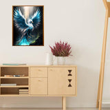 HMDIIMGE Diamond Painting by Number Kits Blue Phoenix for Adults Full Drill Cross Stitch Rhinestone Embroidery for Home Wall Decor 12x16 Inch HMDIIMGE