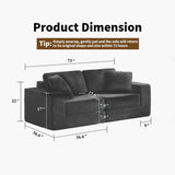 FILUXE Modular Sectional Sofa, Modern Modular Sofa Couch with Deep Seat，Comfy Cloud Couch, Sectional Couches for Living Room, Bedroom and Apartment，2-Seater，Dark Grey FILUXE