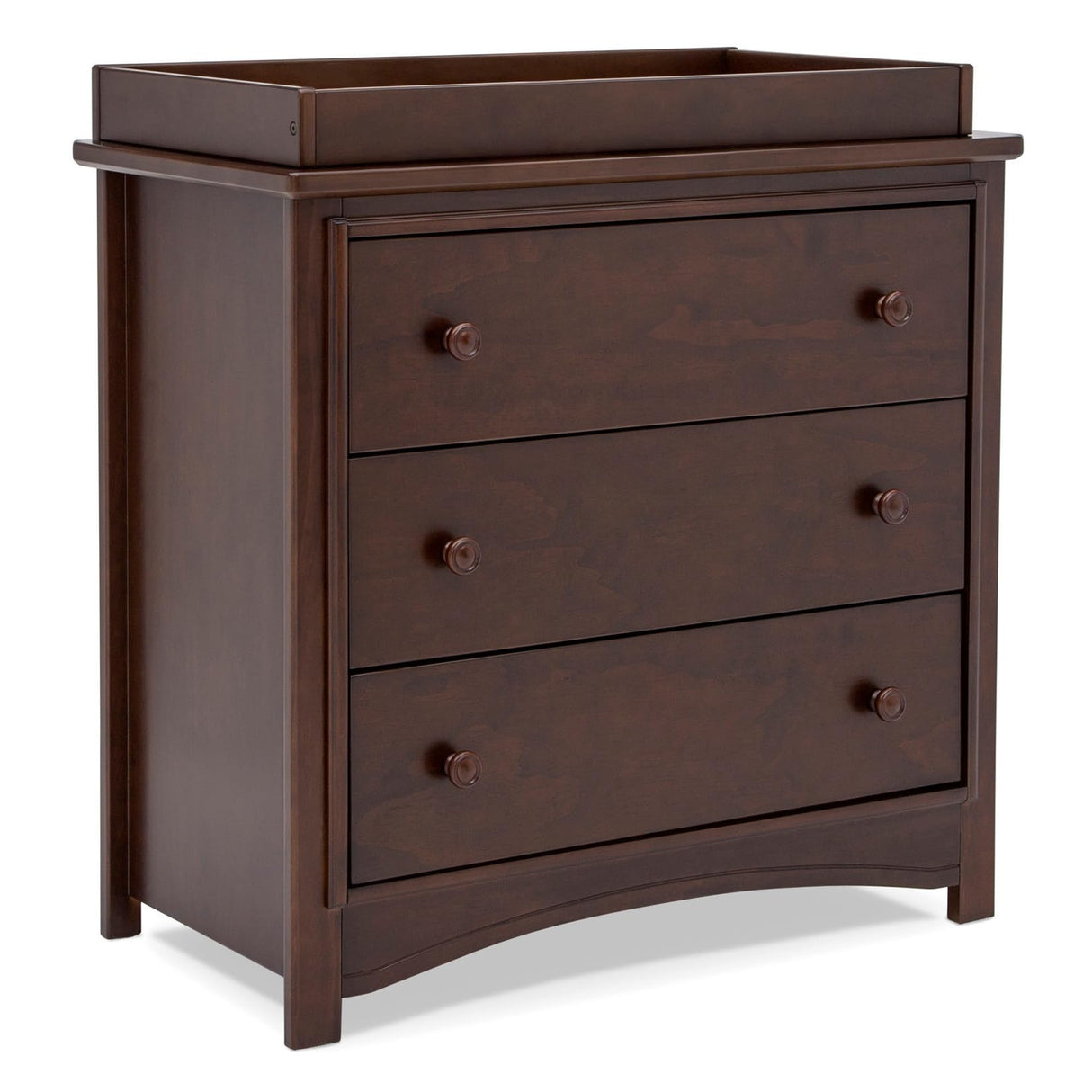 Delta Children Perry 3 Drawer Dresser with Changing Top and Interlocking Drawers, Walnut Espresso Delta Children