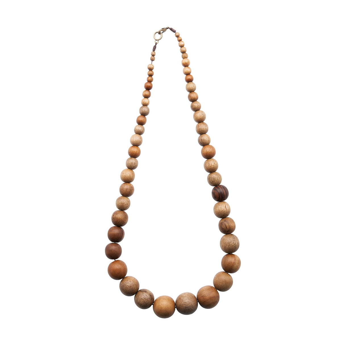 Nanalou Wooden Beads Necklace (Walnut) Nanalou