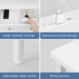 Edbuosy 3 Wooden Drawers Night Stand, 27 Inch Wide Nightstand with Charging Station and Adjustable Drawers, Small Dresser for Closet, Bedside Table for Living Room/Bedroom/Office, White. Edbuosy