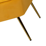 Tina's Home Mid-Century Velvet Loveseat Sofa, Upholstered Loveseat Couch with Golden Metal Legs, Small Tufted 2-Seat Sofa Armless Love Seat for Living Room, Bedroom, Apartment Small Spaces, Mustard TINA'S HOME