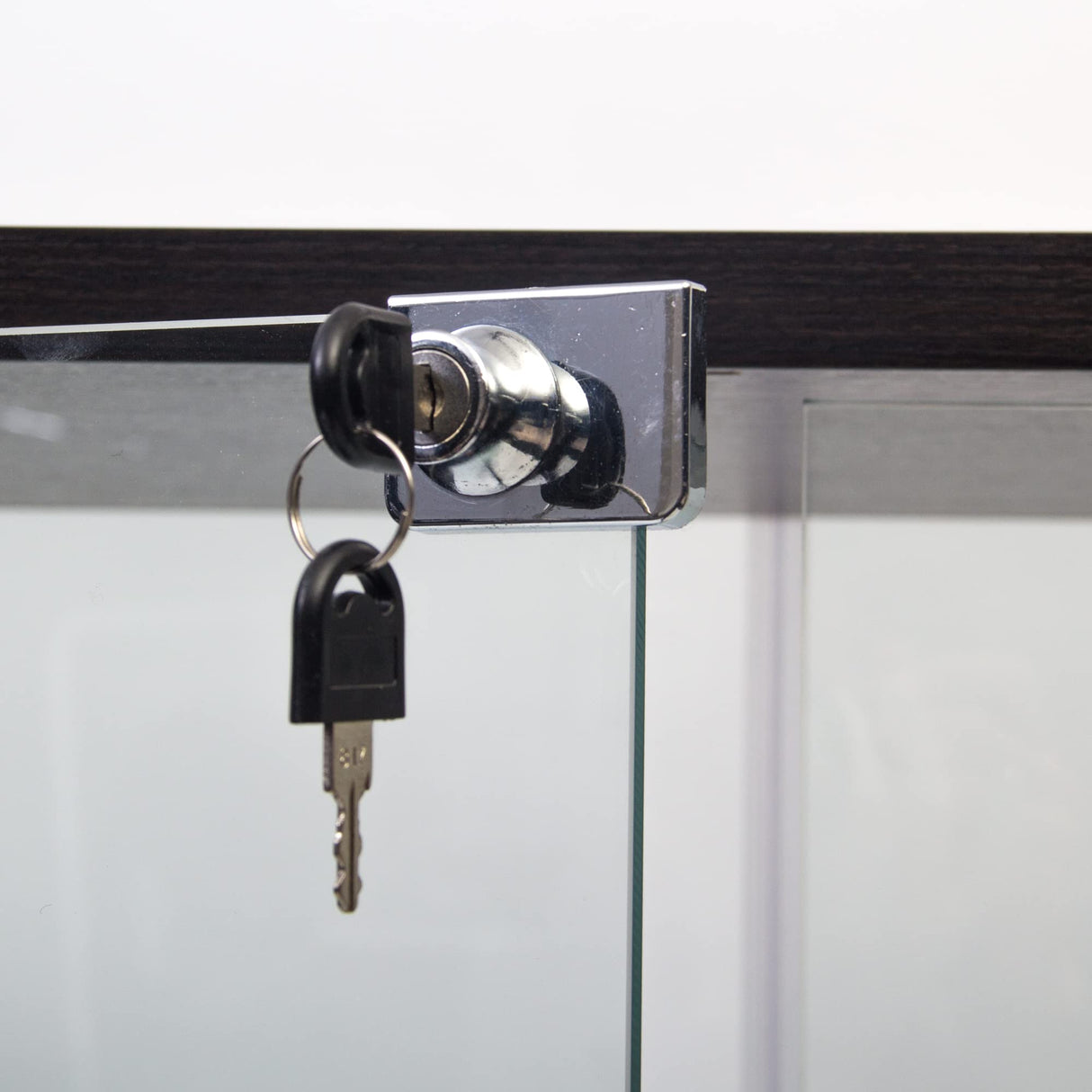 Glass Display Cabinet with Locks,64.7 inch Curio Cabinet with Glass 2 Doors,2 Columns Glass Cabinet/Display Case/Bookshelf for Living Room Reading Room Office Homfii