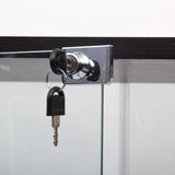 Glass Display Cabinet with Locks,64.7 inch Curio Cabinet with Glass 2 Doors,2 Columns Glass Cabinet/Display Case/Bookshelf for Living Room Reading Room Office Homfii