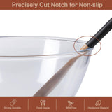 ROSOS Wooden Spoons For Cooking, 6 PCS Natural Acacia Wooden Cooking Utensils or Non-Stick Wooden Kitchen Utensil Set for Kitchen Essentials, Smooth Grip Wooden Cooking Spoons with Hanging Hole, Black ROSOS
