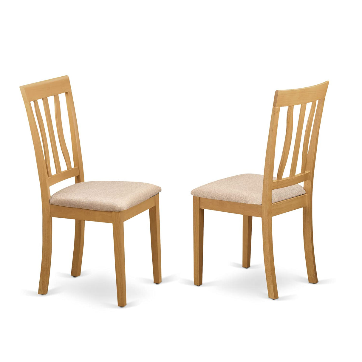 East West Furniture Antique 5 Piece Room Set Includes a Round Wooden Table with Pedestal and 4 Linen Fabric Kitchen Dining Chairs, 36x36 Inch, ANTI5-OAK-C East West Furniture