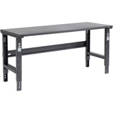 Global Industrial Adjustable Height Workbench C-Channel Leg, 72" W x 36" D, 1-3/4" Steel Square Edge, Black Global Industrial