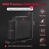 Comnova Grill Cover for Traeger Pro 22 & 575 Series - 600D Wood Pellet Smoker Cover for Traeger Waterproof & Heavy Duty, Premium Pellet BBQ Cover for Traeger Pro 22 / Pro 575, Z Grills 550B and More M COMNOVA OUTDOORS