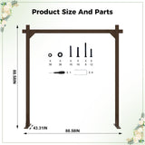Babenest 7.38FT Wooden Wedding Arch, Square Wood Backdrop Arbor Stand, Indoor Outdoor Wedding Arbor for Rustic Ceremony Birthday Party Bridal Baby Shower Banquet Proposal Scene Garden Decoration Babenest