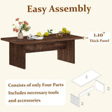 BON AUGURE Coffee Table for Living Room, Farmhouse Wood Center Table, Rectangle Mid-Century Living Room Table (Rustic Oak, 47Inch) BON AUGURE