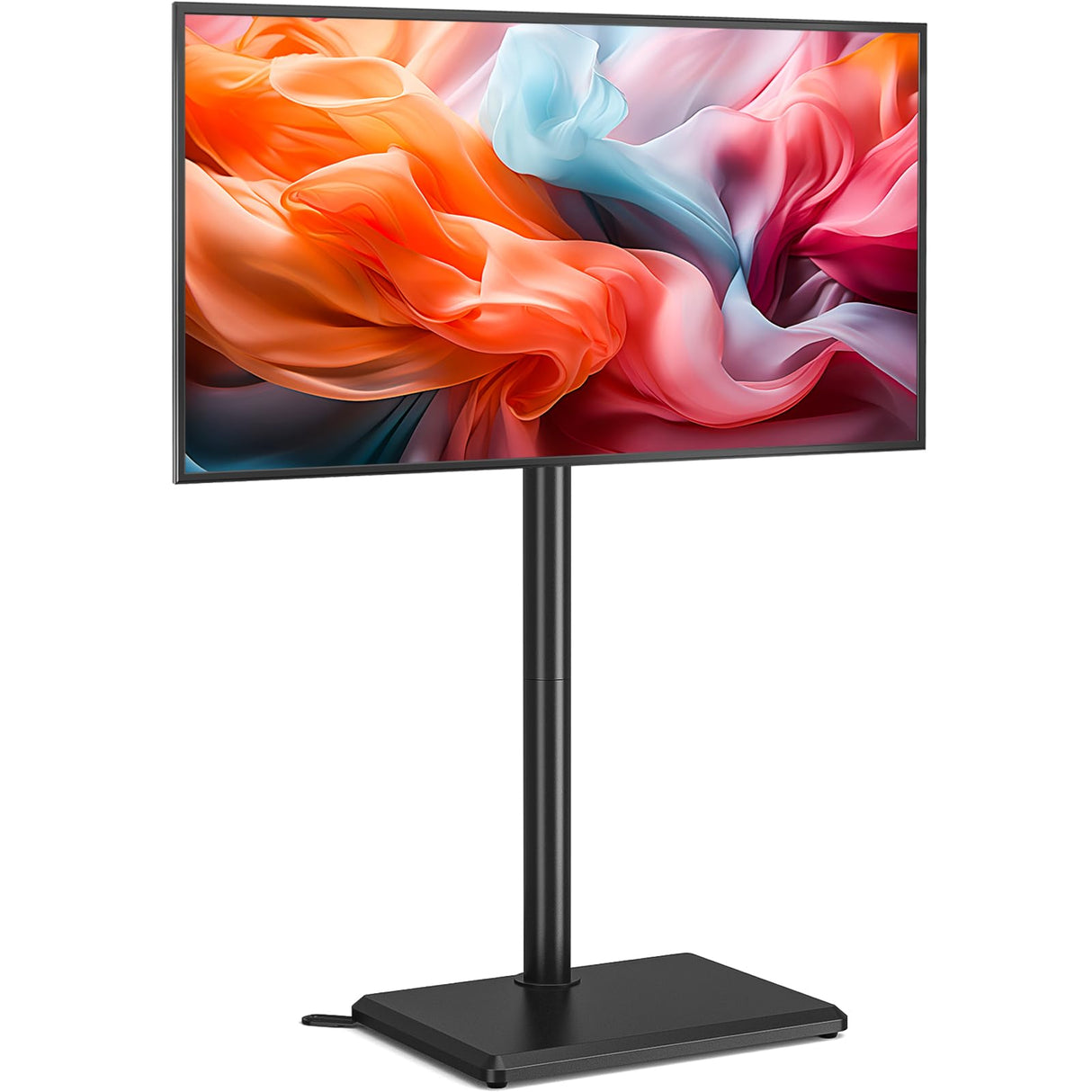 Rfiver Floor TV Stand with Wood Base for 32-60 inch Flat/Curved TVs up to 88 lbs, Swivel Height Adjustable TV Stand with Mount, Max VESA 400x400mm, Saving Space for Corner, Bedroom and Living Room Rfiver