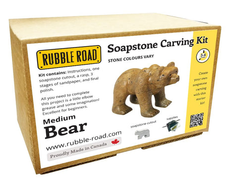 Bear Medium Soapstone Carving Kit DIY Arts and Crafts Kit Generic