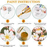Paint by Numbers for Adults Beginners-4-Pack DIY Flowers Adult Paint by Number Kits Painting on Canvas, Flower Painting by Numbers, Craft Kits for Adults Home Wall Art Decor 10x14 Inch Axquilon