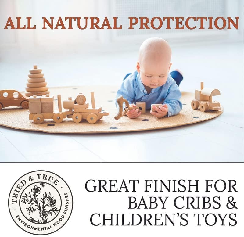 Tried & True Superior Varnish Oil Wood Finish & Sealer, 8 oz. - Natural Pine Resin & Linseed Oil, Ideal for Interior Furniture, Tables, Countertops - Tried & True