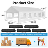 Garvee 20x40 Ft Heavy Duty Party Tent, Outdoor Wedding Event Shelter with Removable Side Walls, Large Commercial Tent with Large White Roof and 5 Storage Bags for Wedding Parties, Outdoor Events Garvee