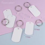 Framendino, 60 Pack Metal Sublimation Keychain Blanks Double Sided Heat Transfer Keychains Oval Framendino