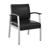 Bush Business Furniture Arrive Waiting Room Guest Chair with Arms in Black Vinyl, Reception Area Seating for Office and Lobby Bush Business Furniture