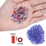 EuTengHao 14400pcs Tube Beads Bugle Glass Seed Beads Small Craft Spacer Beads for DIY Bracelet Necklaces Crafting Jewelry Making Supplies with Two Crystal String (3mm, 600 Per Color, 24 Colors) EuTengHao