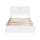 AFI Canyon Queen Farmhouse Solid Wood Platform Bed with Footboard & Twin XL Trundle, White AFI