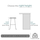 MH London Bar Stool -Perrin Backless Bar Stool. Exclusively Designed Hand Crafted Barstools Solid Wood Modern Bar Height Stools-Contemporary Design Backless Wooden Saddle Bar Stool for Kitchen Counter MH London