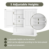 Smuxee White Bathroom Cabinet Wall Mounted, Small Bathroom Medicine Cabinet with 2 Door Adjustable Shelves, Bathroom Wall Cabinet Over Toilet for Laundry Room Kitchen Smuxee