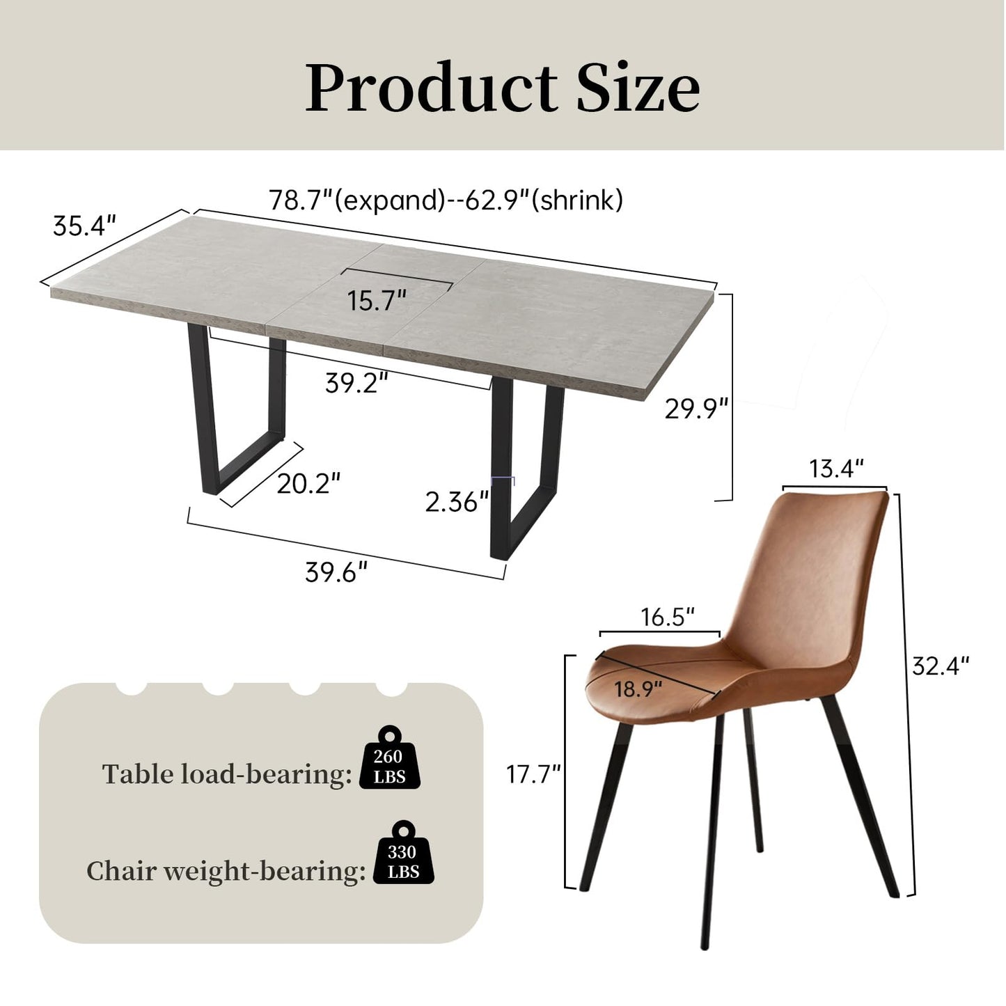 ZckyCine Dining Table Set for 6, Modern Wooden Expandable Dining Table and Leather Dining Chairs 6-Piece Set, Table and Chairs 6-Piece Set, Ideal for Kitchen Dining - WoodArtSupply