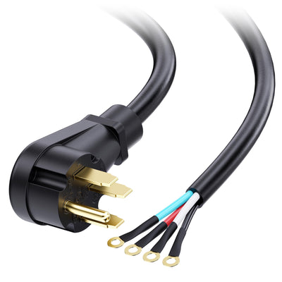 Cable Matters 4 Prong to 4 Wire Range Cord 10 ft, Heavy Duty 6/8 AWG, 50 Amp Cord, Compatible with Tesla Charger/EV Charger / J1772 Charger (NEMA 14-50P to 4-Wire)