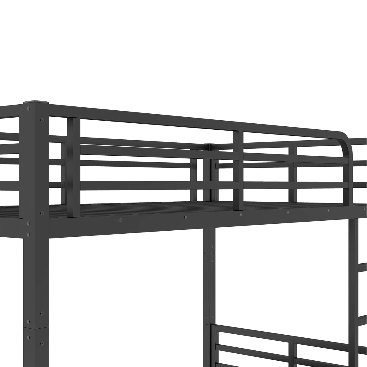 Bellemave Twin XL Over Twin XL Bunk Bed for Adults with Ladder & Full-Length Guardrails, Metal Heavy Duty Bunk Bed Frame with Sturdy Slats, Noise Free, No Box Spring Needed, Black Bellemave
