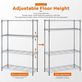 4-Tier Storage Shelves Adjustable,Wire Shelving Heavy Duty Storage Rack(250 Lbs Loading Capacity/Shelf) Metal Shelf Organizer Wire Rack Shelf for MGHH