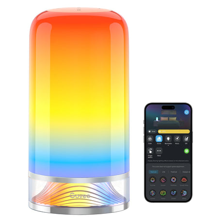 Govee RGBIC Smart Table Lamp 2, Touch Bedside Small Table Lamp Work with Matter, Alexa, LED Desk Lamp with 64 Scene Modes, Color Changing Lamp for Bedroom Living Room Dimmable Night Light(Corded) Govee
