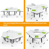 Conference Table,6 Pack Foldable Conference Room Table,47.2in Rolling Meeting Seminar Table with Casters,Business Mobile Training Table for 6-8 People,Modern Seminar Boardroom Table for Office MSFDC