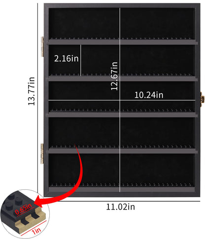 VERANI Minifigures Miniature Display Case Collectibles Display Box Wall Mount Figure Display Curio Cabinet with Lockable Anti Dust Door for Small Objects Lockable Removable Shelves - Small Black