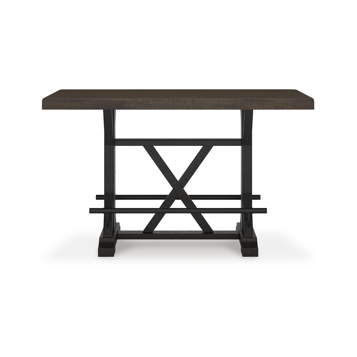 Signature Design by Ashley Valebeck Farmhouse Counter Height Dining Table with Footrest and Trestle Base, Brown & Black Signature Design by Ashley