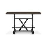 Signature Design by Ashley Valebeck Farmhouse Counter Height Dining Table with Footrest and Trestle Base, Brown & Black Signature Design by Ashley
