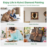 Kulvci Black Cat Diamond Painting Kits for Adults, Diamond Art Kits for Beginners, 5D DIY Full Drill Gem Craft for Home Decor Gift 12x12inch Kulvci