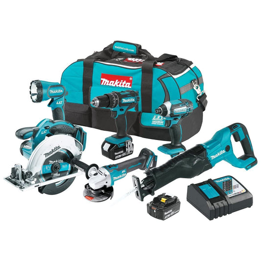 Makita XT610 18V LXT Lithium-Ion Cordless 6 Piece Combo Kit (3.0Ah) - WoodArtSupply