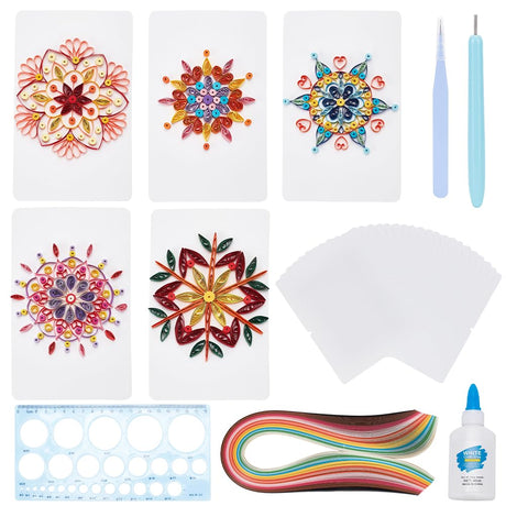 WEBEEDY 20 Sets Paper Quilling Kits for Beginners DIY Mandala Quilling Card Making Kits with 36 Colors Strips, 20 Cards, Paper Quilling Tools and Supplies Home Room Wall Art Decor Creative Gift WEBEEDY