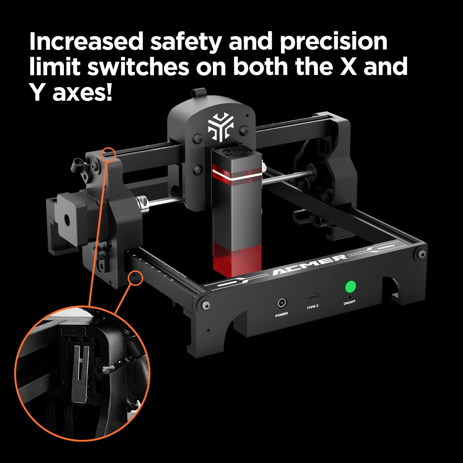 ACMER Laser Engraver S1 Portable Laser Cutter and Engraver CNC Machine for DIY,Wood,Metal,Acrylic,Leather,etc. (S1 2.5W) - WoodArtSupply