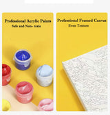 Paint by Numbers for Adults & Kids Kits Easy for Beginner Wooden Framed on Canvas Flowers Acrylic Paint Painting DIY Art Crafts with Paints and Brushes Green Plant ArtBud