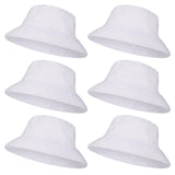 Ziimaikery 6 Pcs White Bucket Hats Bulk, Bucket Hat for Women Men Adult Summer Plain Fishing Bucket Cap Sublimation Hats Blank Beach Fishing Cap, Two Sided White, 22 Inches Circumference Ziimaikery