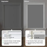 Joydeco 100% Blackout Roller Shades (Pro), Free-Stop Cordless Blinds for Windows, UV Protection, Natural Woven Blinds for Home and Office, Light-Proof Aluminum Cover (35" W x 75" H, White) Joydeco