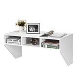 Giantex Wall Mounted Desk Floating Computer Desk, Writing Study Table W/3 Storage Shelves, Laptop PC Table for Living Room, Bedroom, Office (White) Giantex