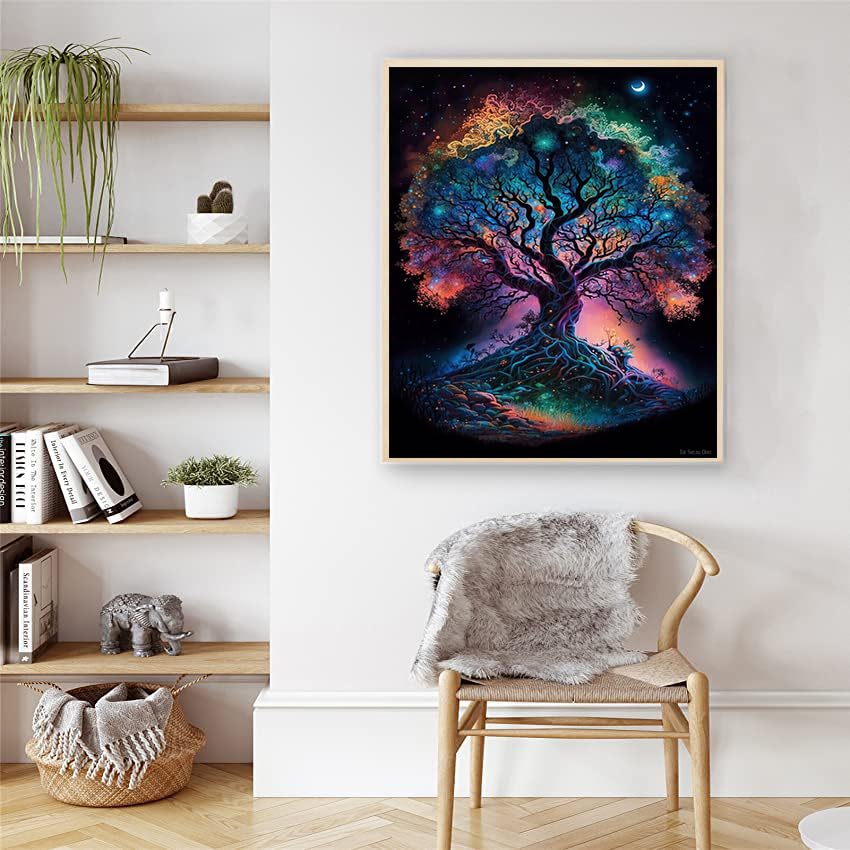 Artunion Tree of Life Paint by Numbers for Adults Beginner, Landscape Paint by Number Kits, DIY Oil Painting Paint by Number Kits on Canvas Arts Craft for Home Wall Decor 16x20 Inch Artunion