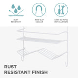 Zenna Home Rust Resistant Hanging Shower Caddy, Over the Shower Head Caddy with 1 Wide Shelf and Built In Soap Dish, Steel Bathroom Hanging Organizer, White Zenna Home